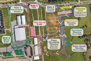 Map of events at Hilliard Earth Day 2023