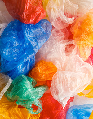 Collection of colorful plastic bags